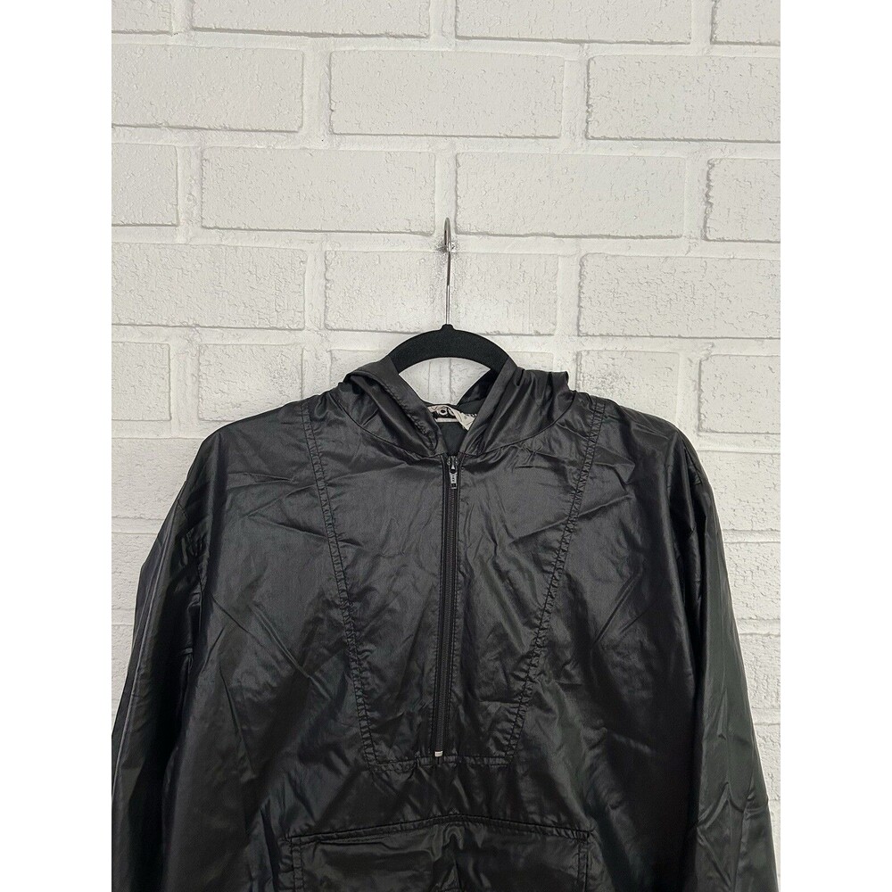 Vintage Gap Rain Jacket Womens Medium 1/4 Zip Black Lowercase Tag 100% Nylon